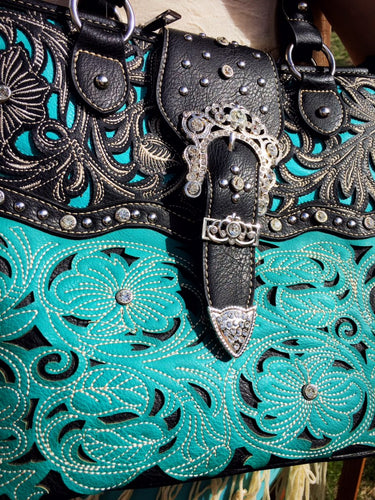 Western Chic Turquoise Handbag/Purse