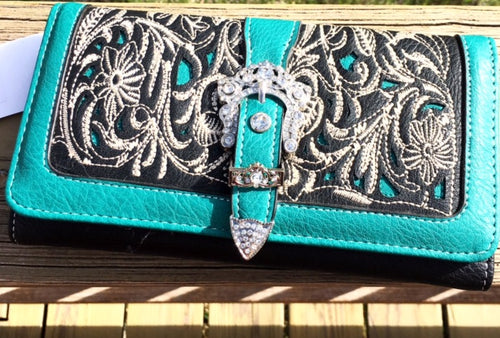 Turquoise Western Bling Wallet